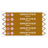 Značení potrubí, kapalný kyslík,5 ks, 150 × 12 mm